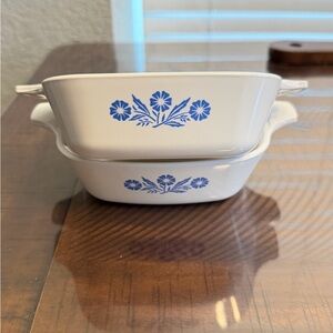 Corningware White and Blue Floral Bakeware Set